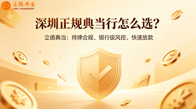 深圳正规典当｜持牌合规，极速放款，安心周转